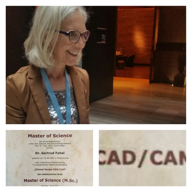 Dr. Gertrud Fabel erhält den Titel MSc Clinical Dental CAD/CAM